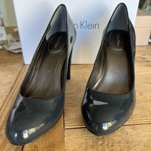 Navy Patent Pumps. Calvin Klein